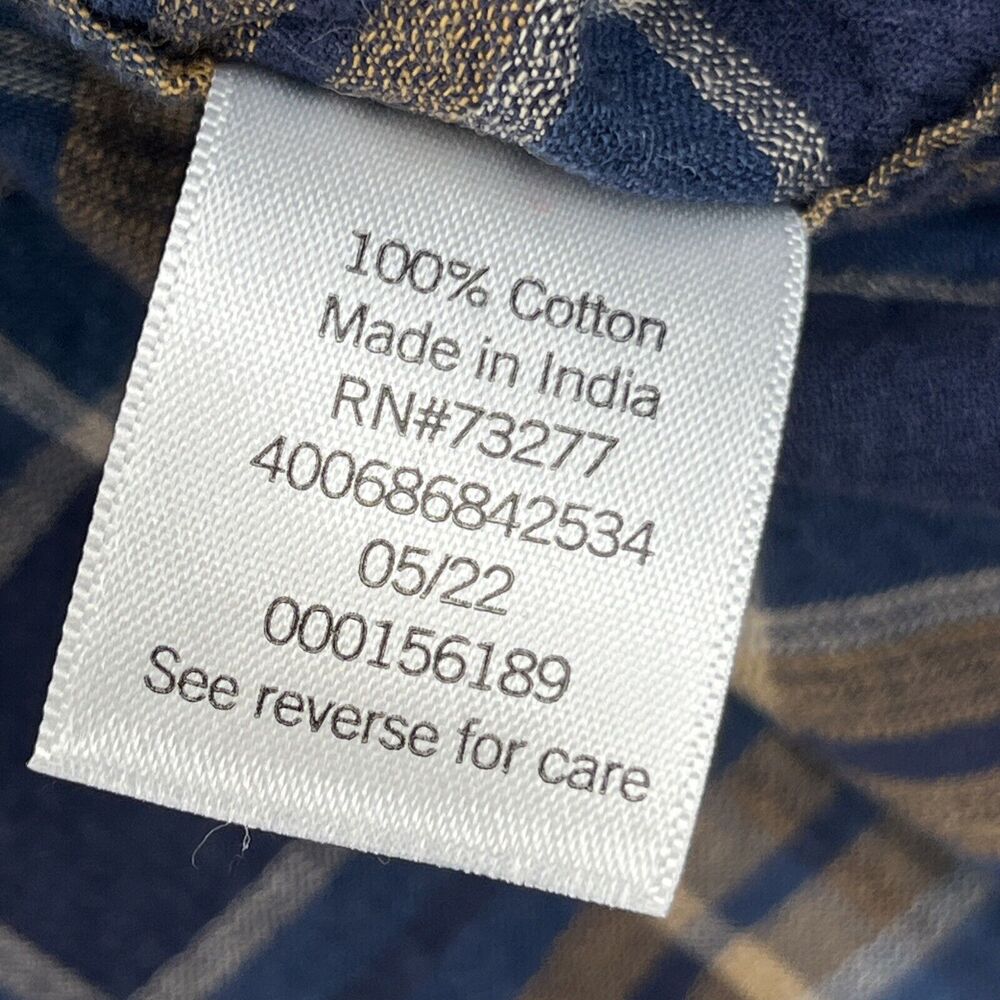 Sonoma Mens Size L Dark Navy Blue Tan Button Down Long Sleeve Corduroy Shirt - Picture 6 of 7
